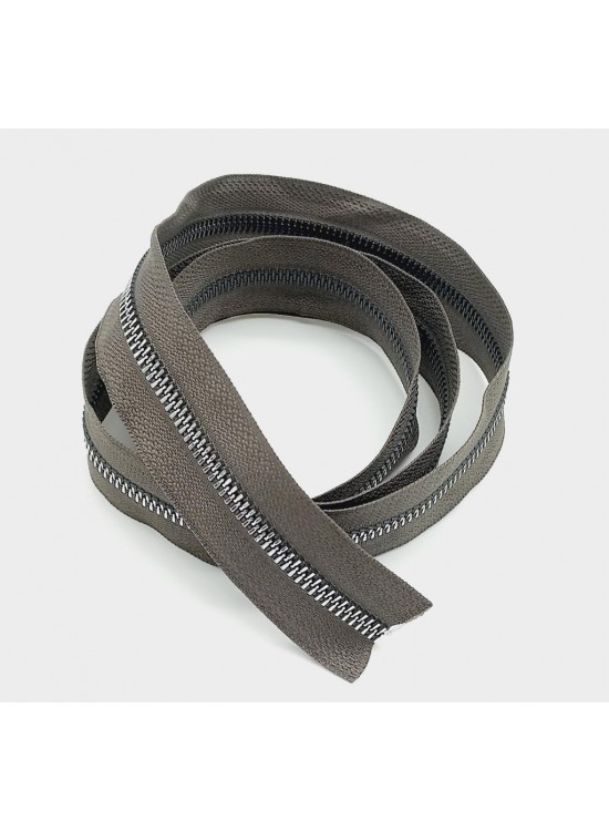 Çanta Aksesuar Ortası Gümüş Fermuar 100 Cm Koyu Vizon Renk