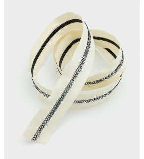 Çanta Aksesuar Ortası Gümüş Fermuar 100 Cm Krem Renk