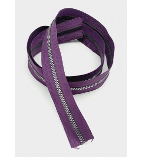 Çanta Aksesuar Ortası Gümüş Fermuar 100 Cm Mor Renk