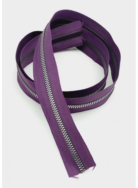 Çanta Aksesuar Ortası Gümüş Fermuar 100 Cm Mor Renk