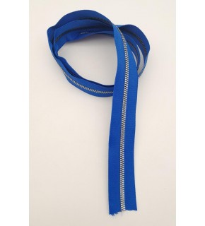 Çanta Aksesuar Ortası Gümüş Fermuar 100 cm Saks Mavi Renk