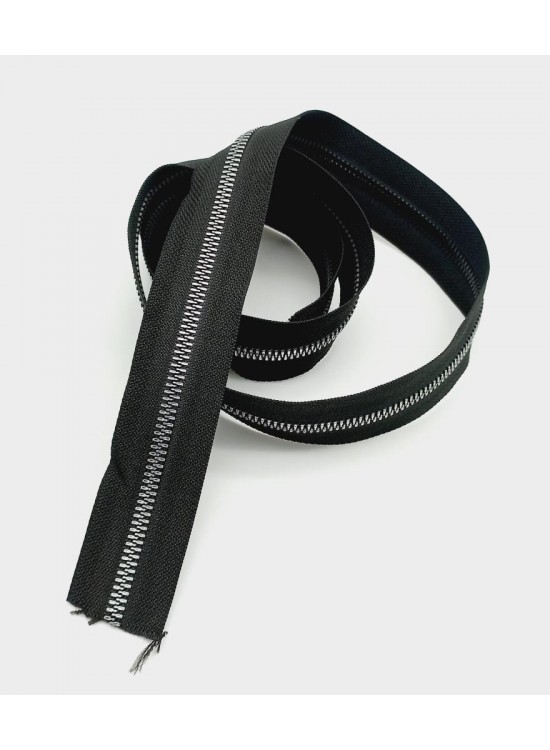 Çanta Aksesuar Ortası Gümüş Fermuar 100 Cm Siyah Renk