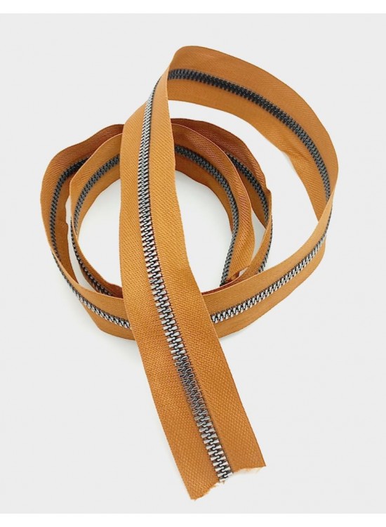 Çanta Aksesuar Ortası Gümüş Fermuar 100 Cm Taba Renk