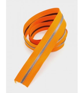 Çanta Aksesuar Ortası Gümüş Fermuar 100 Cm Turuncu Renk