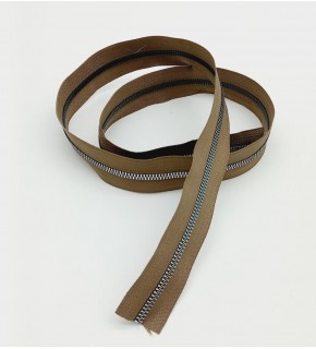 Çanta Aksesuar Ortası Gümüş Fermuar 100 Cm Vizon Renk