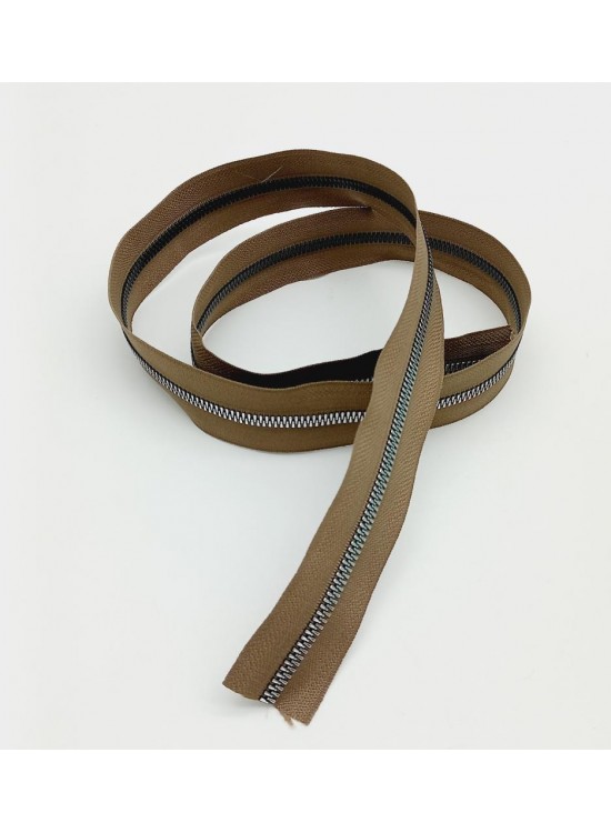 Çanta Aksesuar Ortası Gümüş Fermuar 100 Cm Vizon Renk