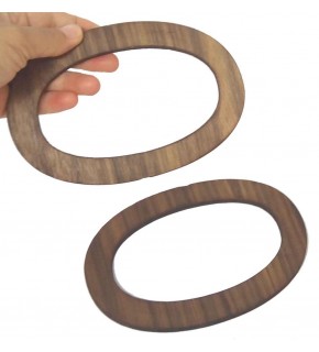 Çanta Aksesuar Oval Ahşap Çanta Sapı