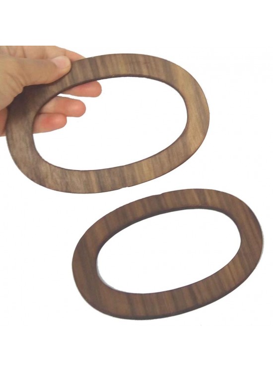 Çanta Aksesuar Oval Ahşap Çanta Sapı