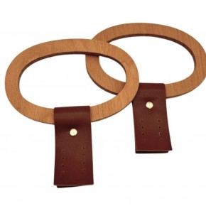 Çanta Aksesuar Oval Derili  Ahşap Çanta Sapı Açık Renk