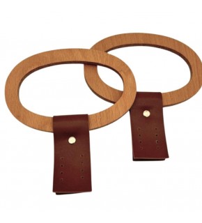 Çanta Aksesuar Oval Derili  Ahşap Çanta Sapı Açık Renk