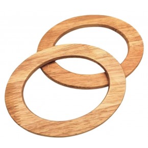 Çanta Aksesuar Oval Model 15x11 cm Ham Renk Ahşap Çanta Sapı