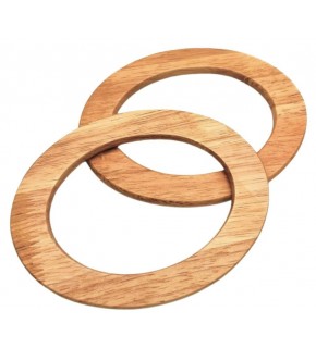 Çanta Aksesuar Oval Model 15x11 cm Ham Renk Ahşap Çanta Sapı