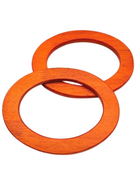 Çanta Aksesuar Oval Model 15x11 cm Taba Renk Ahşap Çanta Sapı