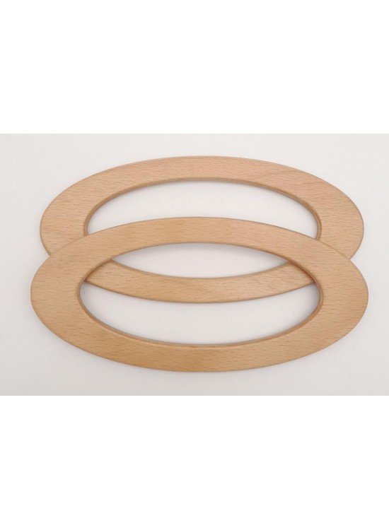 Çanta Aksesuar Oval Model 9x19.5 cm Açık Ahşap Renk Ahşap Çanta Sapı
