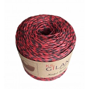 Çanta Aksesuar Özel Sarım Kağıt İp Antrasit Ve Kırmızı No:16