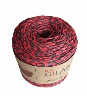 Çanta Aksesuar Özel Sarım Kağıt İp Antrasit Ve Kırmızı No:16