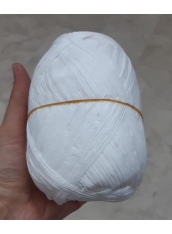 Çanta Aksesuar Özel Sarım Rafya Beyaz Renk No:4