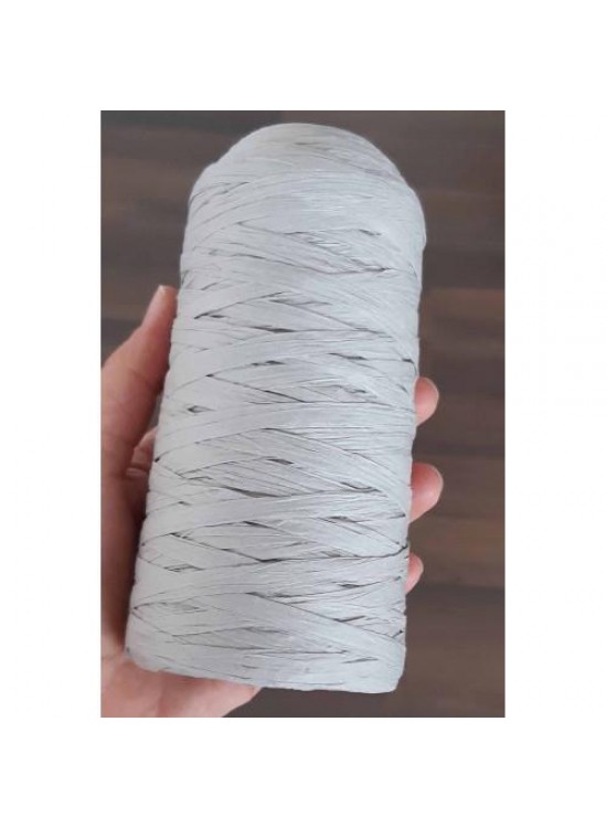 Çanta Aksesuar Özel Sarım Yeni İthal Rafya İp (Açık Gri)