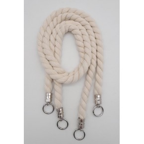 Çanta Aksesuar Pamuklu Halat Model Çift Çanta Sapı Gümüş Metalli