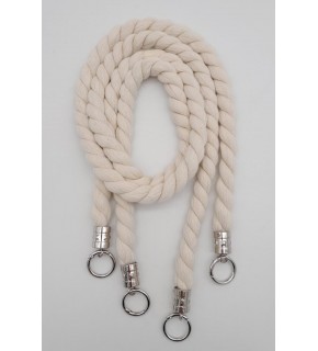 Çanta Aksesuar Pamuklu Halat Model Çift Çanta Sapı Gümüş Metalli