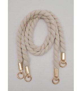 Çanta Aksesuar Pamuklu Halat Model Çift Çanta Sapı Light Gold Metalli