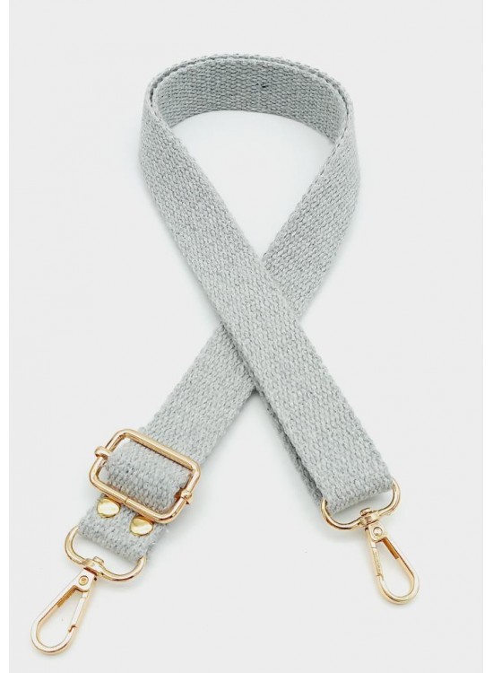 Çanta Aksesuar Pamuklu Kolon 120X3 Cm Açık Gri Light Gold Metalli