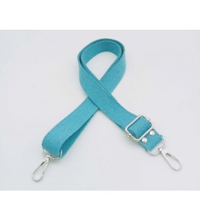 Çanta Aksesuar Pamuklu Kolon 120X3 Cm Açık Mavi Gümüş Metalli