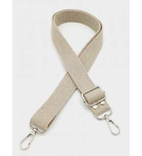 Çanta Aksesuar Pamuklu Kolon 120X3 Cm Bej Gümüş Metalli