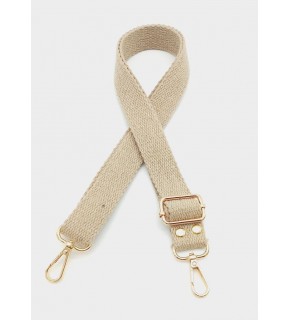 Çanta Aksesuar Pamuklu Kolon 120X3 Cm Bej Light Gold Metalli