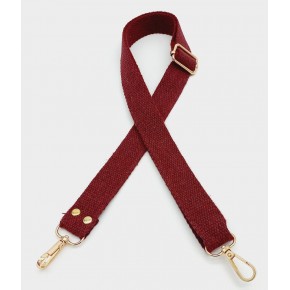 Çanta Aksesuar Pamuklu Kolon 120X3 Cm Bordo Light Gold Metalli