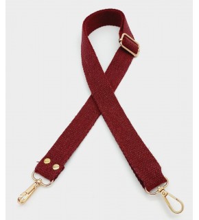 Çanta Aksesuar Pamuklu Kolon 120X3 Cm Bordo Light Gold Metalli