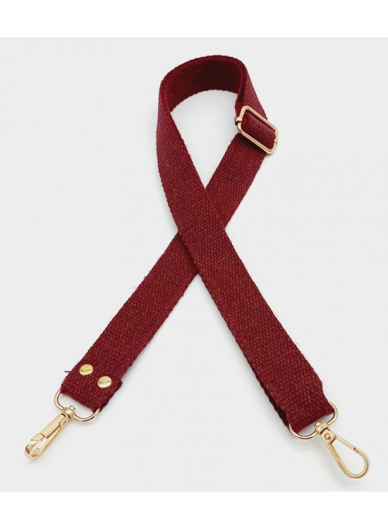 Çanta Aksesuar Pamuklu Kolon 120X3 Cm Bordo Light Gold Metalli