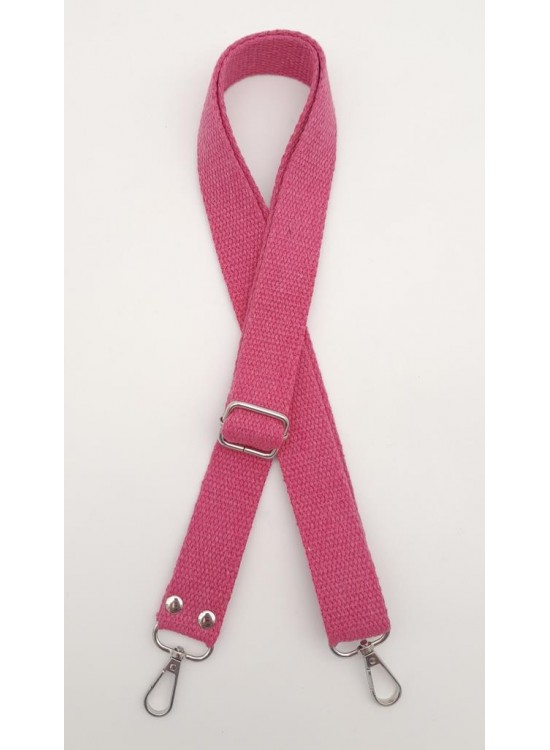 Çanta Aksesuar Pamuklu Kolon 120x3 cm Fuşya Gümüş Metalli