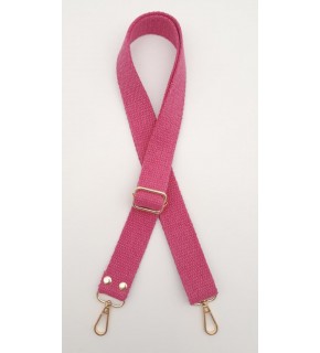 Çanta Aksesuar Pamuklu Kolon 120x3 cm Fuşya Light Gold Metalli