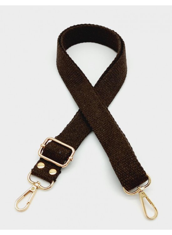 Çanta Aksesuar Pamuklu Kolon 120X3 Cm Kahverengi Light Gold Metalli Çanta Aksesuar Pamuklu Kolon 120X3 Cm Kahverengi Light Gold Metalli