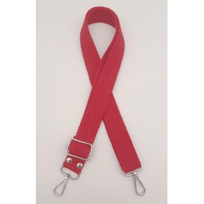 Çanta Aksesuar Pamuklu Kolon 120X3 Cm Kırmızı Gümüş Metalli