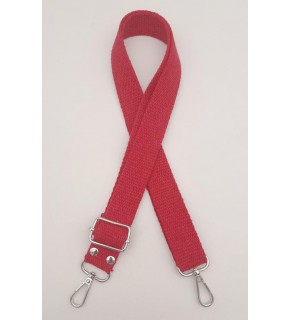 Çanta Aksesuar Pamuklu Kolon 120X3 Cm Kırmızı Gümüş Metalli