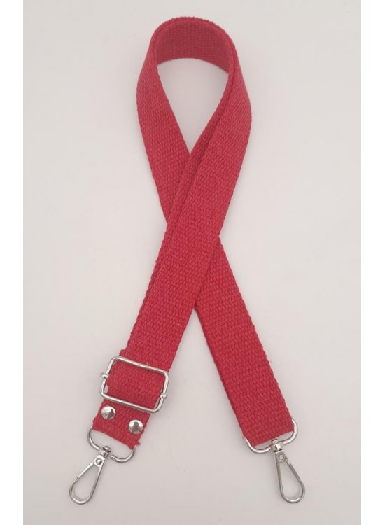 Çanta Aksesuar Pamuklu Kolon 120X3 Cm Kırmızı Gümüş Metalli Çanta Aksesuar Pamuklu Kolon 120X3 Cm Kırmızı Gümüş Metalli