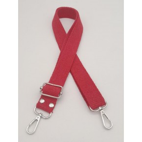 Çanta Aksesuar Pamuklu Kolon 120X3 Cm Kırmızı Gümüş Metalli