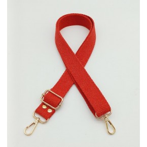 Çanta Aksesuar Pamuklu Kolon 120X3 Cm Kırmızı Light Gold Metalli