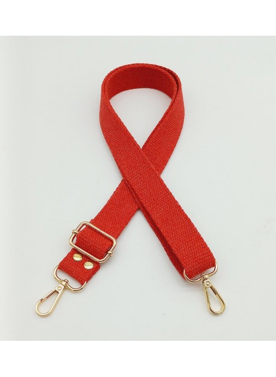 Çanta Aksesuar Pamuklu Kolon 120X3 Cm Kırmızı Light Gold Metalli