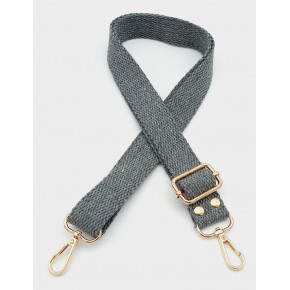 Çanta Aksesuar Pamuklu Kolon 120X3 Cm Koyu Gri Light Gold Metalli