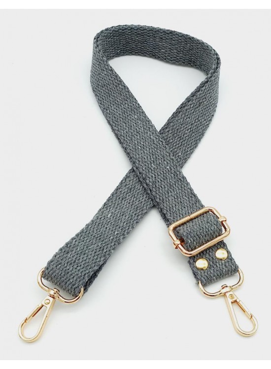 Çanta Aksesuar Pamuklu Kolon 120X3 Cm Koyu Gri Light Gold Metalli Çanta Aksesuar Pamuklu Kolon 120X3 Cm Koyu Gri Light Gold Metalli