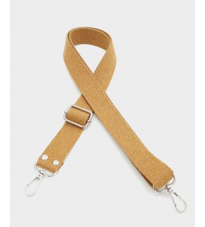 Çanta Aksesuar Pamuklu Kolon 120X3 Cm Koyu Sütlü Kahve Gümüş Metalli