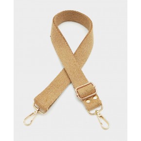 Çanta Aksesuar Pamuklu Kolon 120X3 Cm Koyu Sütlü Kahve Light Gold Metalli