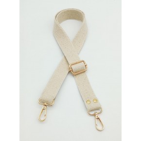 Çanta Aksesuar Pamuklu Kolon 120X3 Cm Krem Light Gold Metalli