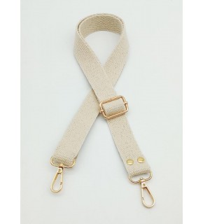 Çanta Aksesuar Pamuklu Kolon 120X3 Cm Krem Light Gold Metalli
