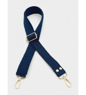 Çanta Aksesuar Pamuklu Kolon 120X3 Cm Lacivert Light Gold Metalli