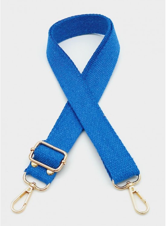 Çanta Aksesuar Pamuklu Kolon 120X3 Cm Mavi Light Gold Metalli