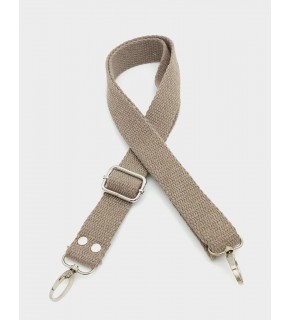 Çanta Aksesuar Pamuklu Kolon 120X3 Cm Vizon Gümüş Metalli